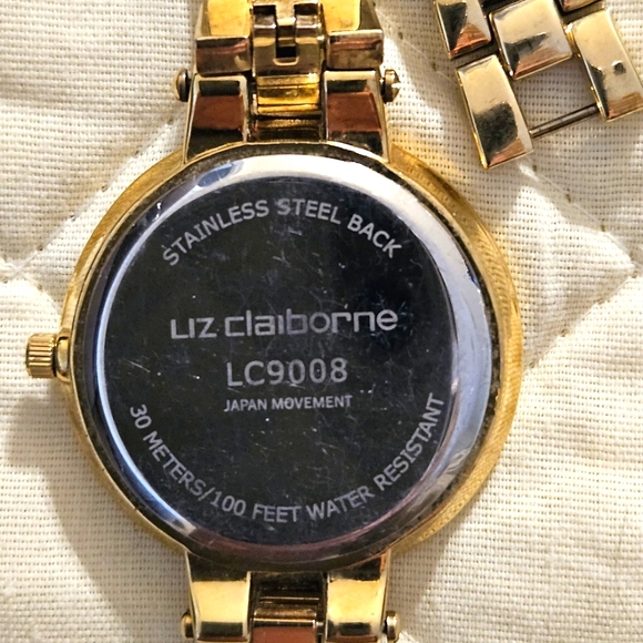 Liz Claiborne Ladies Goldtone Watch ☆ Removable Band ☆ Gemmed ☆ WR ☆ LC9008 ☆ - Picture 5 of 8